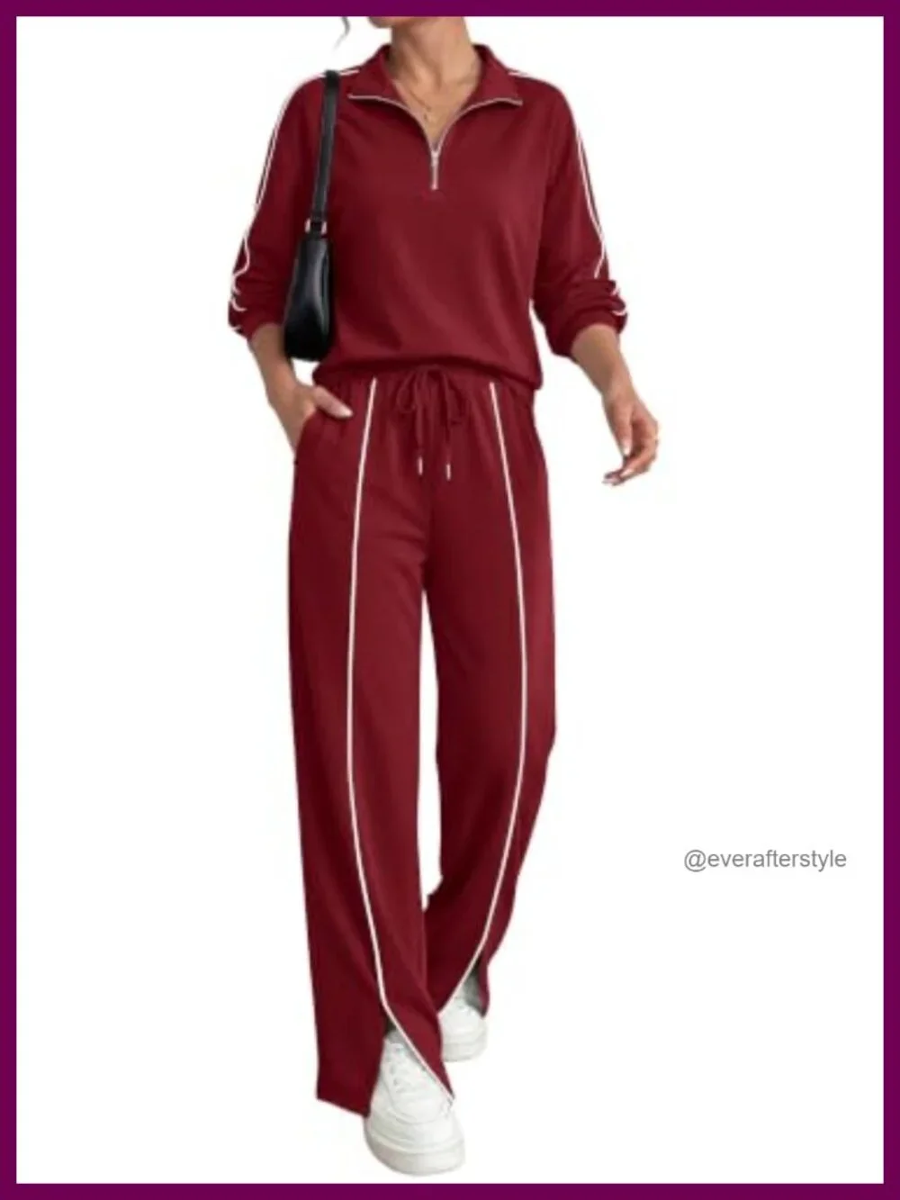 Matching Lounge Set, Long Sleeve Zip Up Top with Wide Leg Pants, Y2K Tracksuit,
